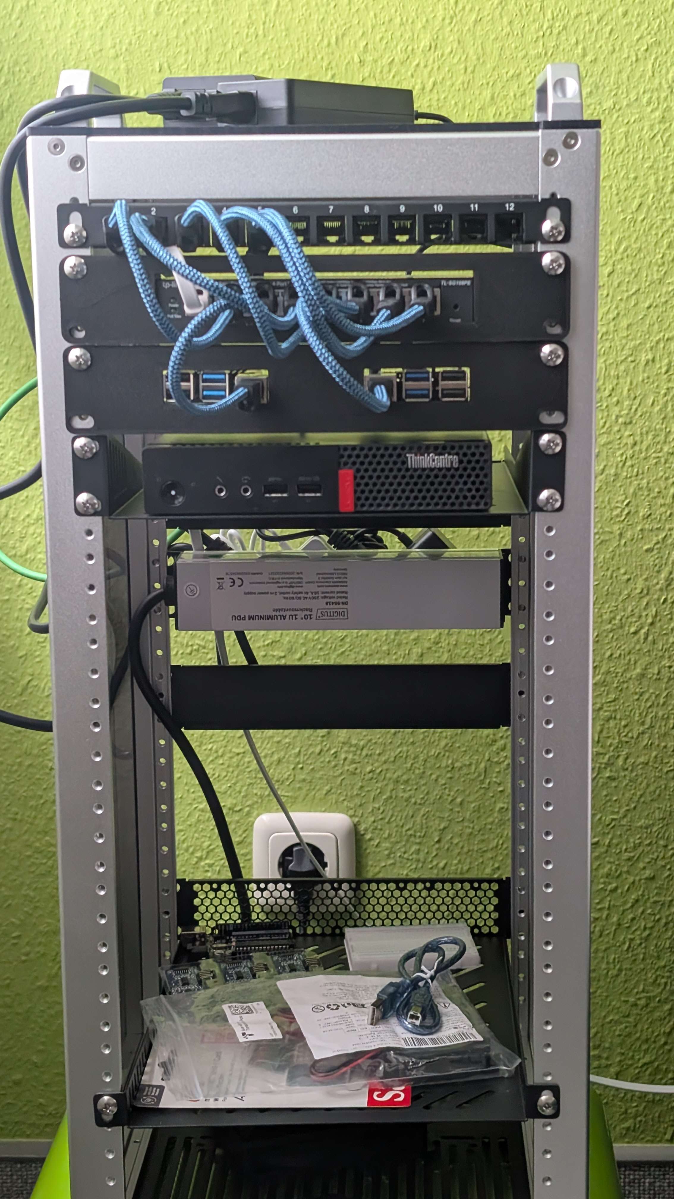 Homelab rack front view